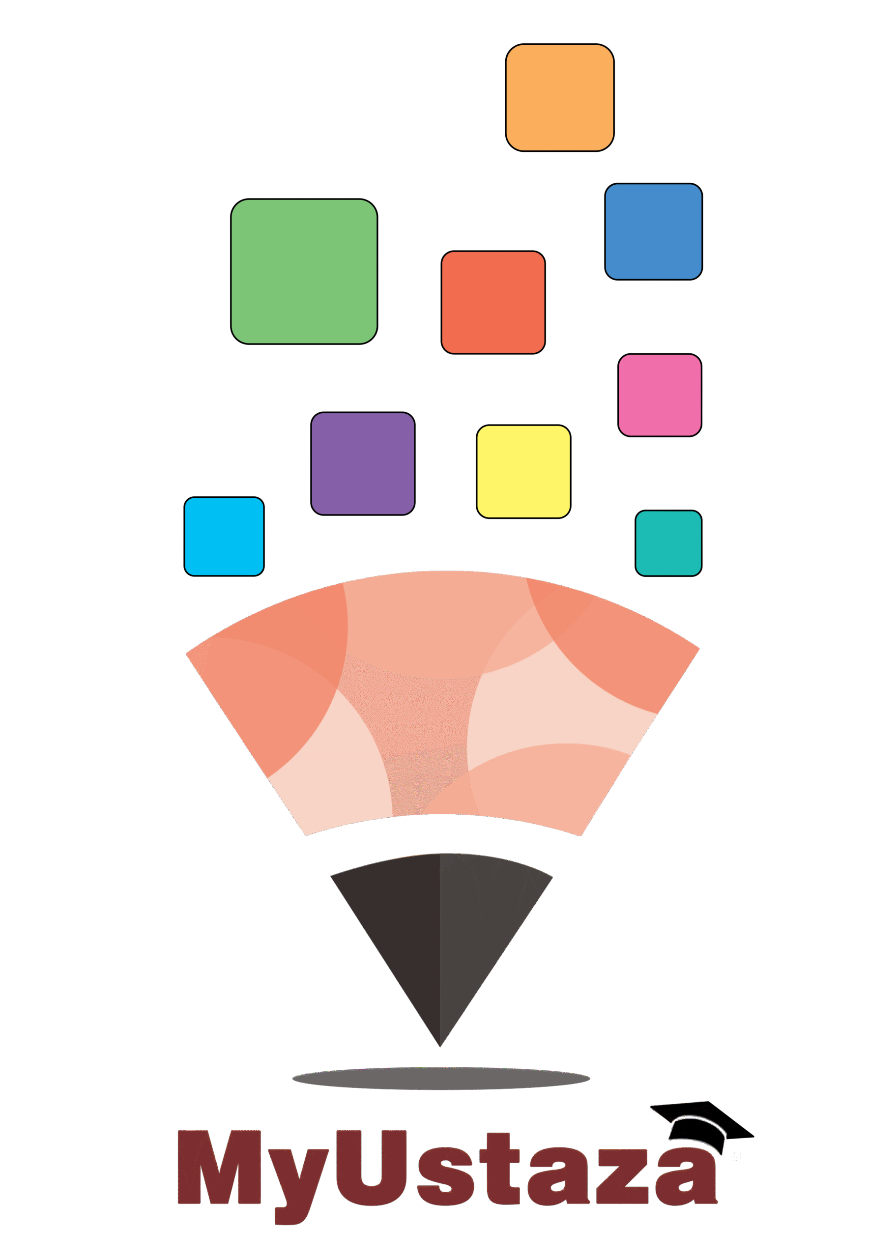 "Logo of MyUstaza, online tutoring platform" "MyUstaza logo – friendly online tuition academy, "MyUstaza education platform logo"